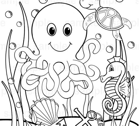 preschool ocean coloring coloring pages