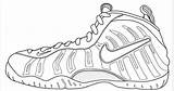Nike Foamposite Coloring Drawing Shoe Pages Foam Shoes Sheets Template Sneakers Sketch Jordan Air Visit Foams Sneaker Drawings Choose Board sketch template