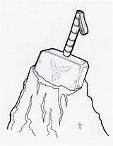 Hammer Thors Mjolnir Escolha Pasta sketch template