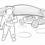 Moon Astronaut sketch template