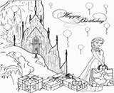 Coloring Pages Elsa Castle Ice Colouring Disney Birthday Party Frozen Printable Color Info sketch template