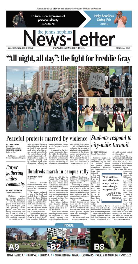 johns hopkins student newspaper earns highest honor  college