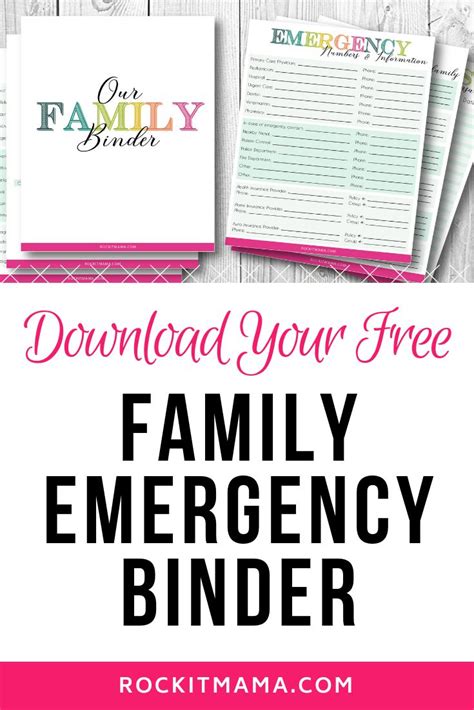 family emergency binder  printables  create   rock