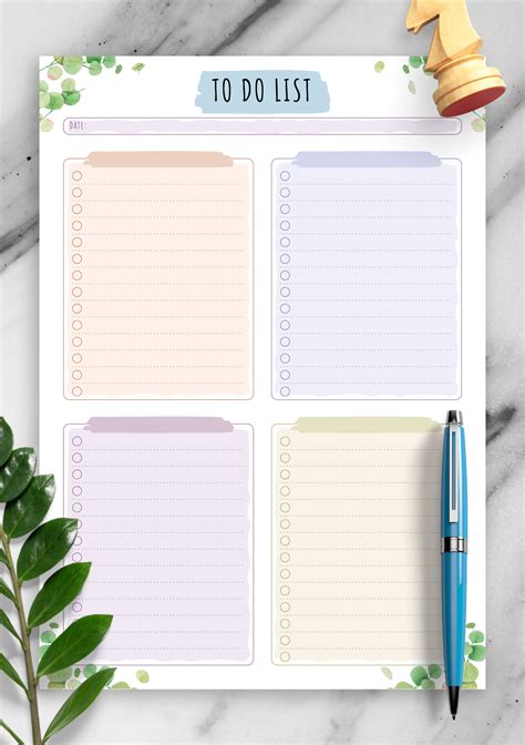 daily   list template   floral theme inspired design