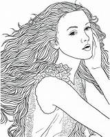 Coloring Pages Hair Adults Girl Face Long Adult Women Faces Getcolorings Getdrawings Woman Illustration Colorings Printable sketch template