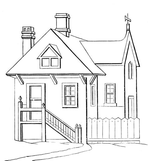 house  buildings  architecture  printable coloring pages