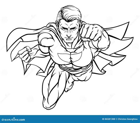 flying super hero stock vector illustration  hero