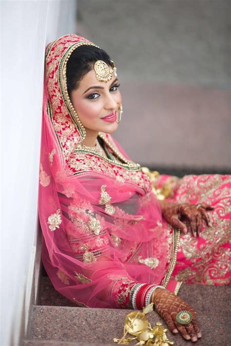Plum Pink Lehenga Punjabi Bride Indian Wedding Outfits