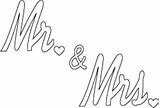 Wedding Mrs Mr Coloring Template Sign Pages Lettering Newlyweds Pattern sketch template