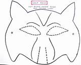 Wolf Mask Printable Face Kids Template Coloring Preschoolers Making sketch template