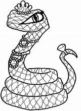 Snake Coloring Pages Rattlesnake Drawing Kids Scary Realistic Viper Snakes Sea Coiled Printable Outline Monster Colouring Template Color Print Getdrawings sketch template