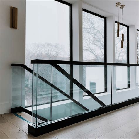 glass railing   modern residential space concrete interiors