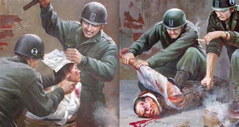 grisly vintage north korean anti american propaganda art