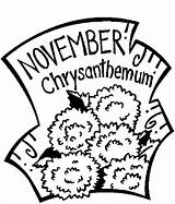 Birthstone Coloring Chrysanthemum November Flower Pages sketch template
