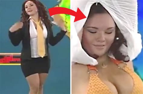 busty weather girl strips to skimpy bikini during report on live tv