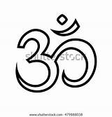 Aum Om Symbol Vector Isolated Contour Sign Illustration Hinduism Background Template Shutterstock Coloring sketch template