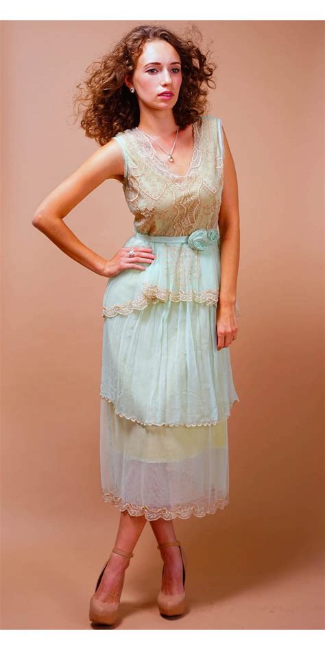 tiered vintage style tea party dress  mint  nataya