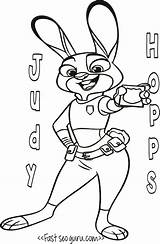 Judy Hopps Zootopia Colorir Helpers Fargelegge Fastseoguru Superhero Atividades sketch template