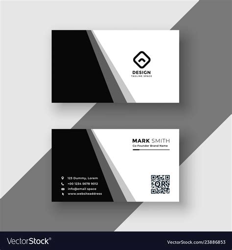 elegant black  white business card template vector image