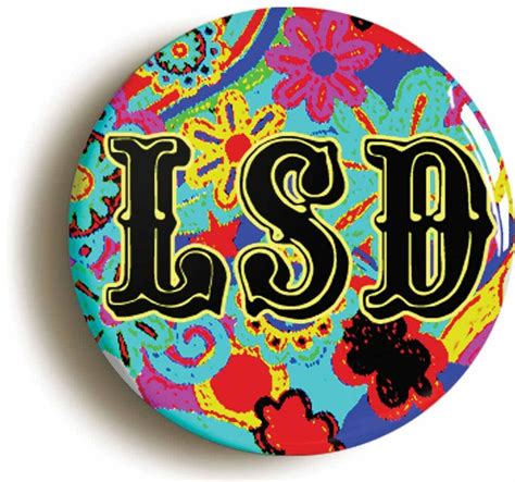 psychedelic lsd badge button pin size 1inch 25mm diameter