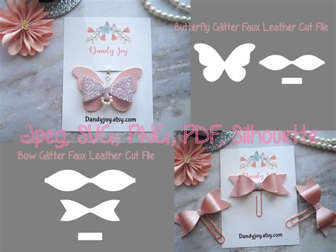 diy butterfly bow template leather charm paper clip making etsy