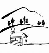 Cabin Mountain Clipart Cliparts Library Clip sketch template