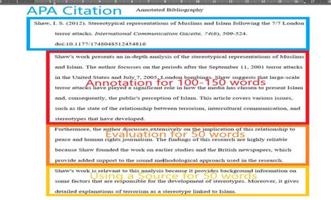 annotated bibliography    article website  book