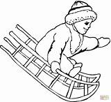 Coloring Sledding Pages Kid Drawing Clipart Games sketch template