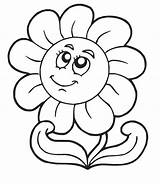 Flower Coloring Daisy Flowers Pages Kids Print Printable Colorings sketch template