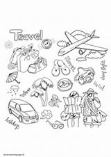 Travel Doodles Colouring Transport Pages Italy sketch template