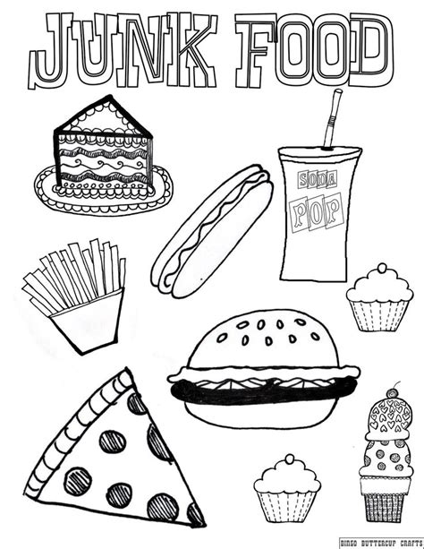 image  junk food coloring pages