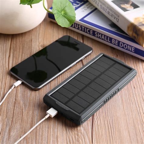 mah solar portable battery mobile phone chargers externa universal dual usb led outdoor