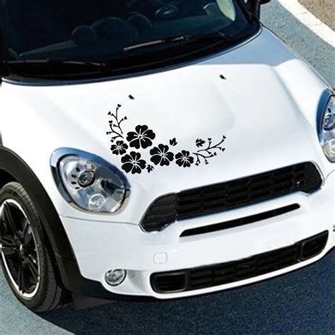 pcs car styling lovely flowers decorative laminated xcm car sticker front bumper cover
