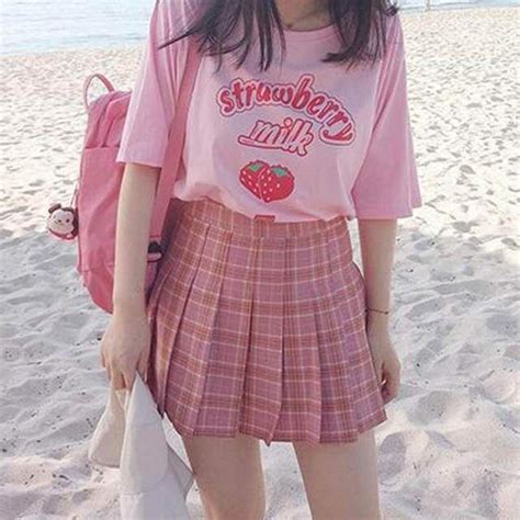 hahayule rosa girl series fresa leche grafico verano moda  algodon