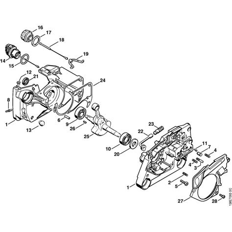 stihl  chainsaw pro parts diagram crankcase