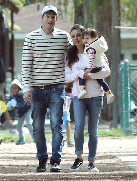 [pics] ashton kutcher and daughter wyatt s matching outfits out with mila kunis hollywood life