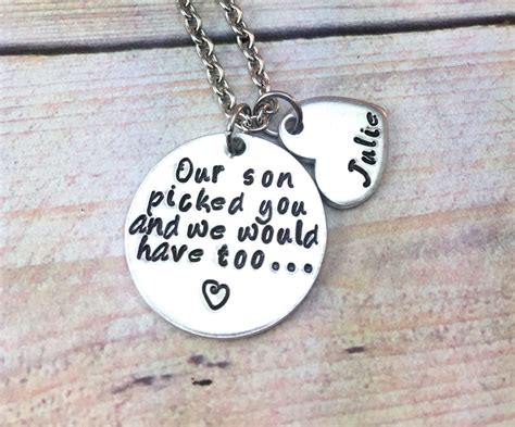 Personalized Bride Necklace Daughter In Law Necklace T Etsy