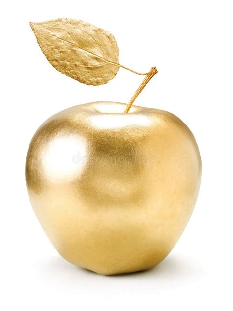 gold apple stock image image  goldish rich bright