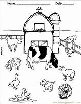 Farm Coloring Pages Animals Printable Barn Kids Equipment Animal Color Colouring Preschool Preschoolers Print Clipart Farming Down Clip Books Activities sketch template
