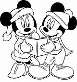 Coloring Mickey Minnie Christmas Pages Print sketch template