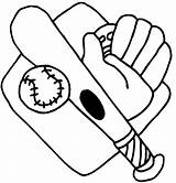 Baseball Coloring Pages Bat Field Softball Printable Glove Drawing Diamond Clipart Ball Base Cliparts Print Color Mitt Sports Blank Gloves sketch template