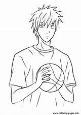 Kuroko Coloring Anime Draw Pages Basuke Drawing Furihata Kouki Step Printable Basketball Tutorials sketch template