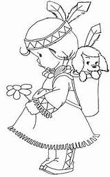 Coloring Native Pages Girl American Indian Kids Printable Puppy Colouring Indians Metis Bonnie Color Kleurplaten Little Sheets Cute Children Book sketch template