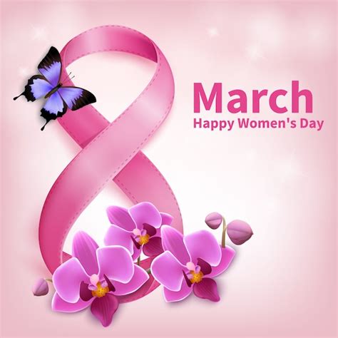 march  happy women day greeting card vector