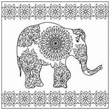 Zentangle Coloring Olifants Elefant Ausmalbild Kleurende Isolated Grafiken Druk Krabbel Patronen Etnische Met Symbole sketch template
