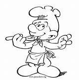 Baker Smurf Smurfs Coloring Colouring sketch template
