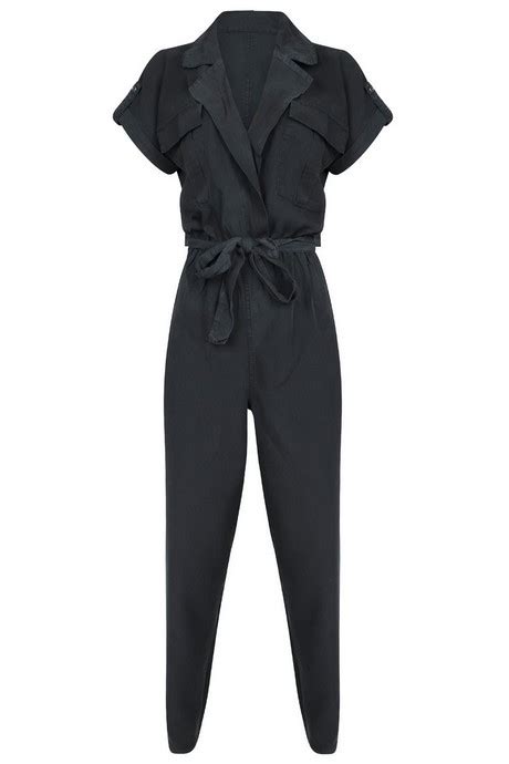 zwarte jumpsuit korte mouw mode en stijl