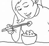 Comiendo Comer Arroz Comida Riso Assaporando Japonesa Colorare Probar Acolore Japon Buscando Alimentos Puedes sketch template