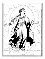Immaculate Assumption Lady Hail sketch template
