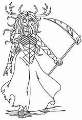 Norse Goddess Hel Urbanthreads Colouring sketch template
